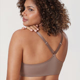 Women's Plunge Racerback Front Closure Bra Beige