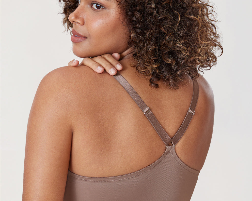 Women's Plunge Racerback Front Closure Bra Beige