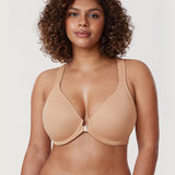Women's Plunge Racerback Front Closure Bra Beige