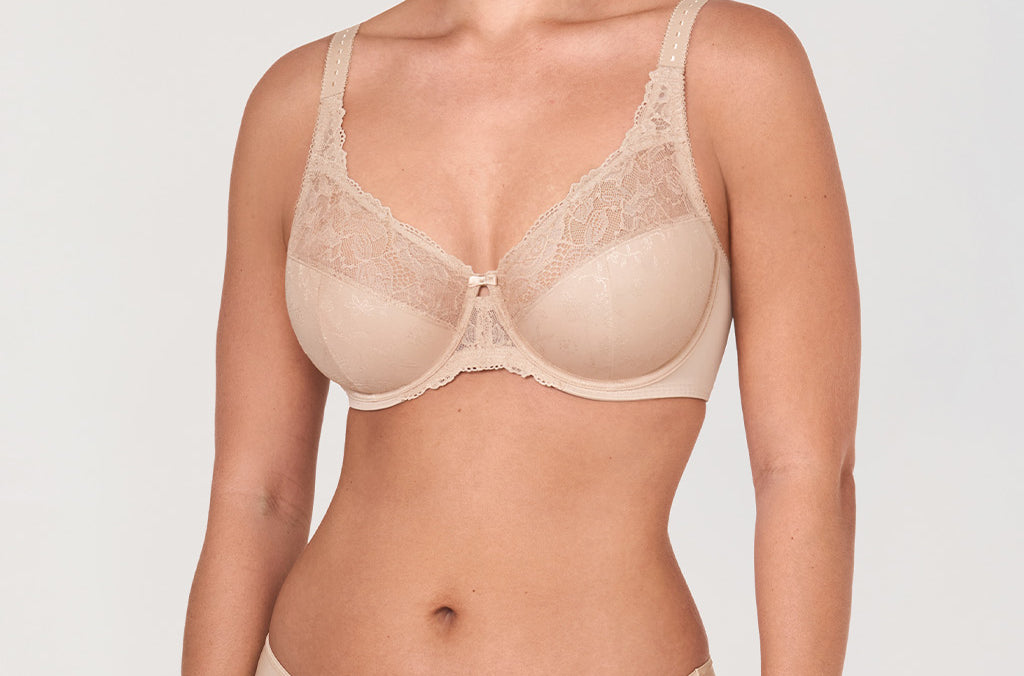 Women's Beauty Lace Bra - Unlined & Underwire Beige