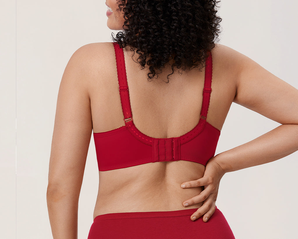 Women's Beauty Lace Bra - Unlined & Underwire Dark Red