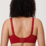 Women's Beauty Lace Bra - Unlined & Underwire Dark Red