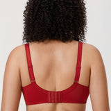 Women's Beauty Lace Bra - Unlined & Underwire Dark Red
