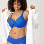 Women's Beauty Lace Bra - Unlined & Underwire Sky Blue