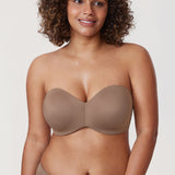 Women's Underwire Strapless Bra Brown Purple