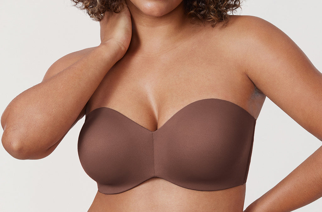 Women's Underwire Strapless Bra Brown Violet