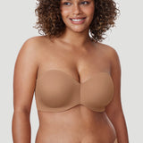 Women's Underwire Strapless Bra Gravel Beige