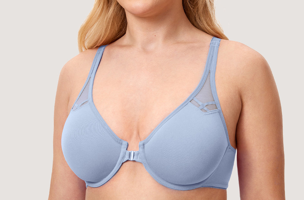 Women's Front Closure Unlined Bra - Underwire Gentle Rose