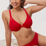 Women's Front Closure Unlined Bra - Underwire Lipstick Red
