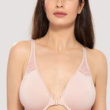 Women's Front Closure Unlined Bra - Underwire Gentle Rose