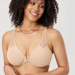 Women's Front Closure Unlined Bra - Underwire Beige