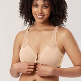 Women's Front Closure Unlined Bra - Underwire Beige