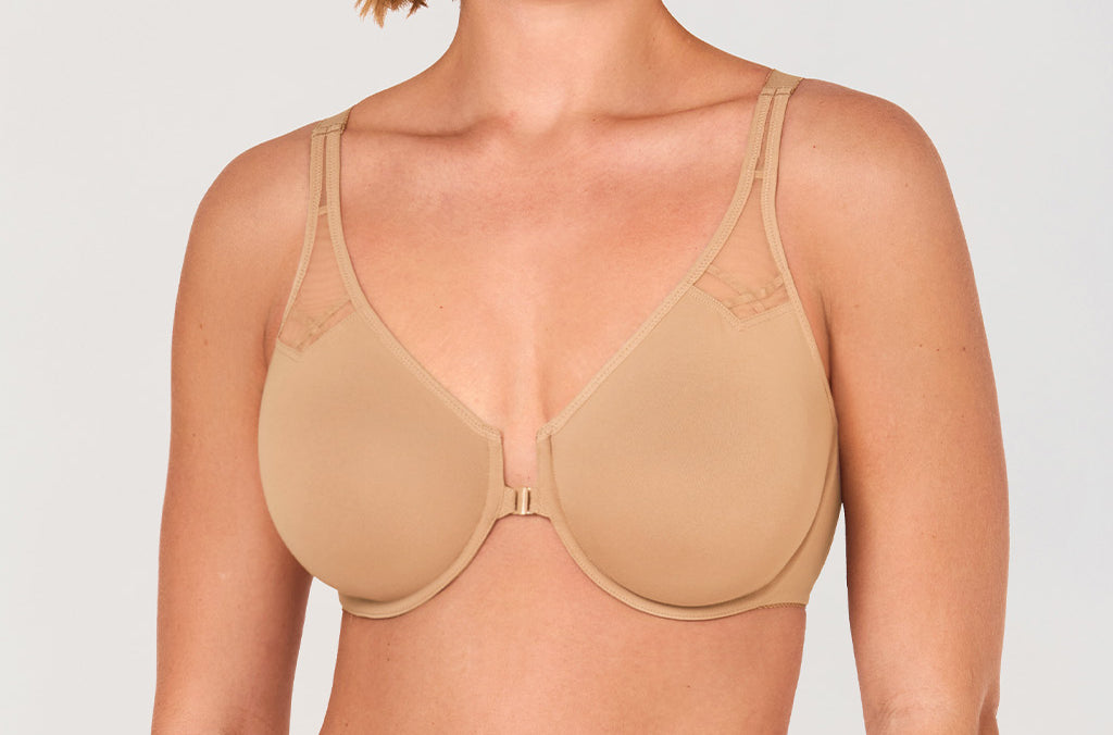 Women's Front Closure Unlined Bra - Underwire Natural