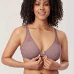 Women's Front Closure Unlined Bra - Underwire Gentle Rose