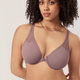 Women's Front Closure Unlined Bra - Underwire Mochaccino