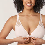 Women's Front Closure Unlined Bra - Underwire Rose White