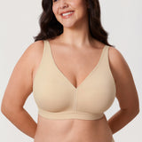 Women's Full Coverage Wireless Unlined Bra Light Oatmeal
