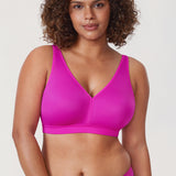 Women's Full Coverage Wireless Unlined Bra Rose Purple