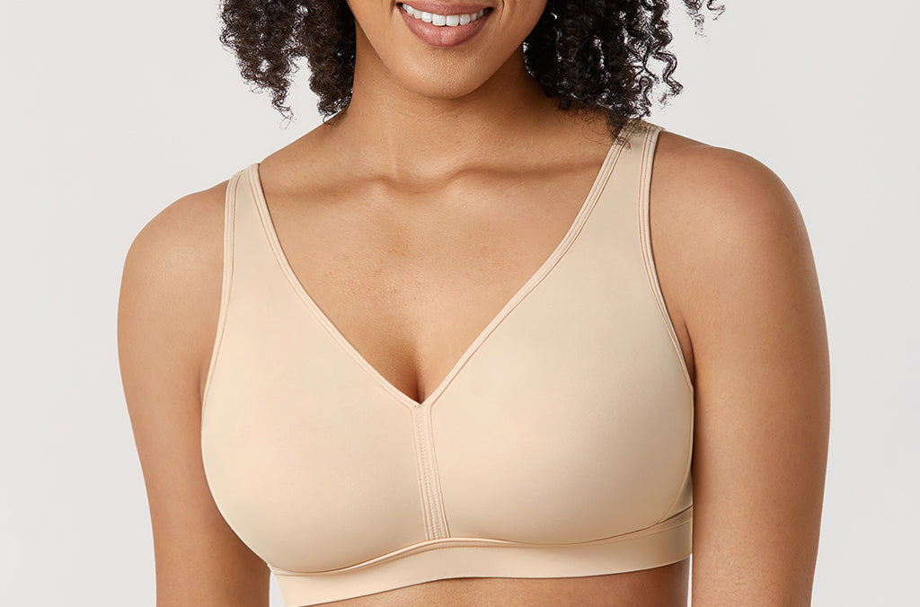 Women's Full Coverage Wireless Unlined Bra Beige
