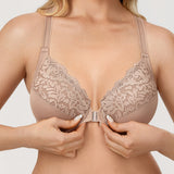 Women's Lace Front Closure Bra Pearl Champagne