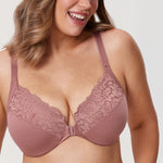 Women's Lace Front Closure Bra Vintage Rose