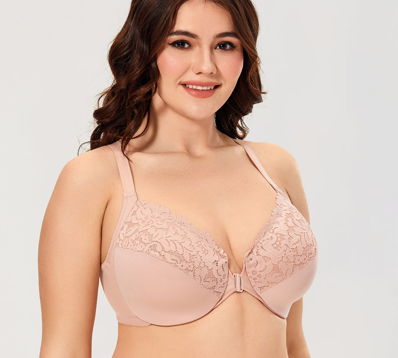 Women's Lace Front Closure Bra Rose Smoked