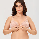 Women's Lace Front Closure Bra Rose Smoked