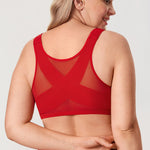 Women's Plunge Back Posture Bra Lipstick Red