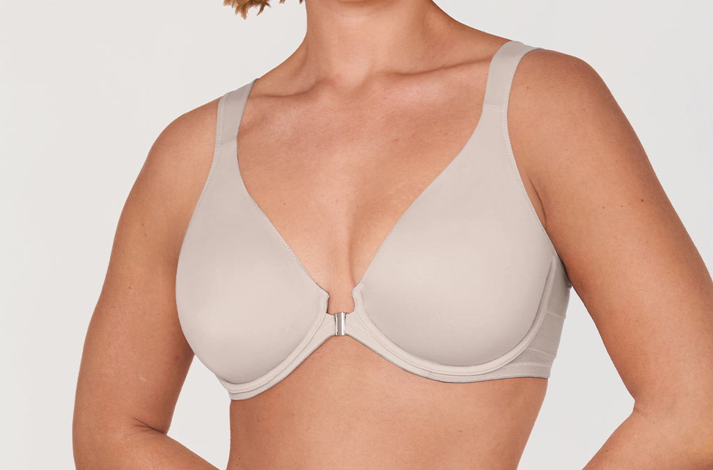 Women's Plunge Back Posture Bra Vanilla White