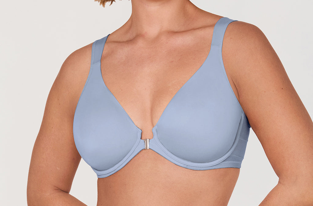 Women's Plunge Back Posture Bra Moonlight Blue