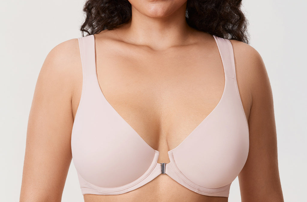 Women's Plunge Back Posture Bra Gentle Rose
