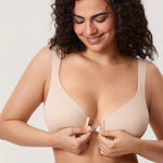 Women's Plunge Back Posture Bra Gravel Beige