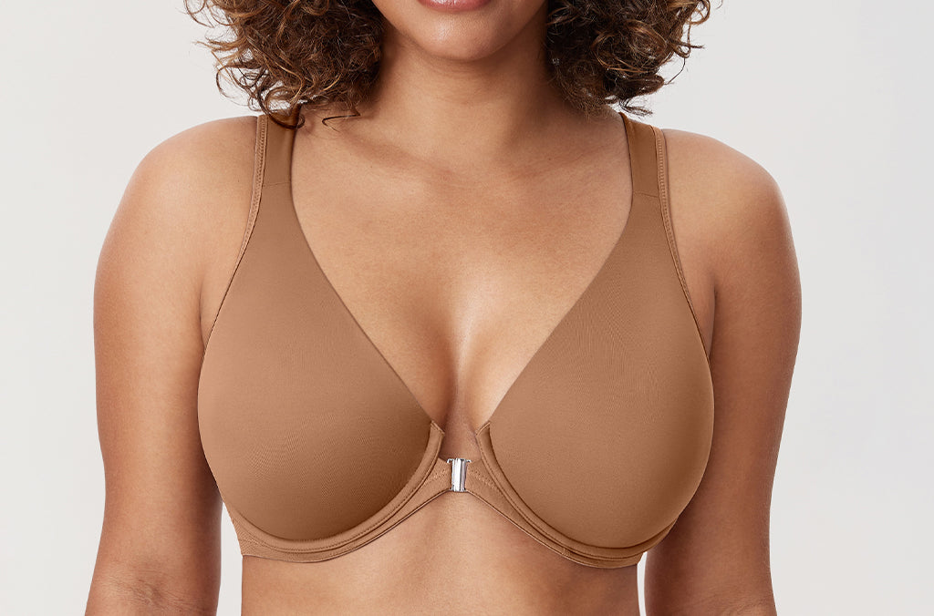 Women's Plunge Back Posture Bra Gravel Beige