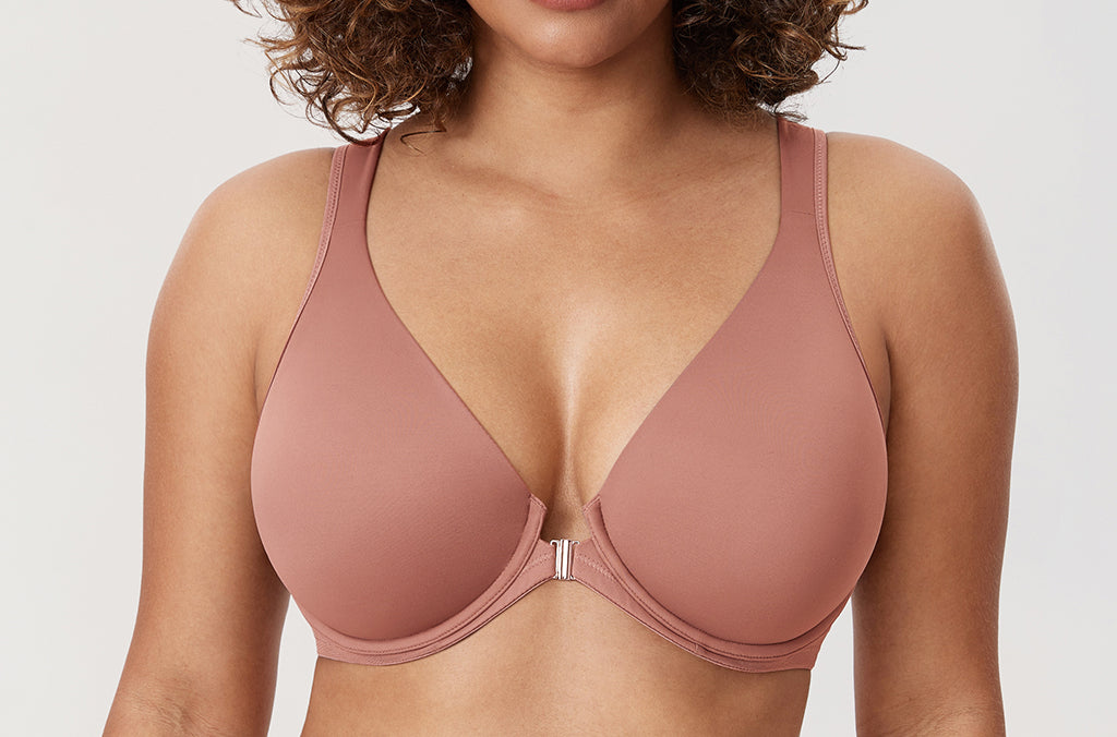 Women's Plunge Back Posture Bra Vintage Rose