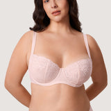 Women's Vintage Lace Balconette Bra Beige