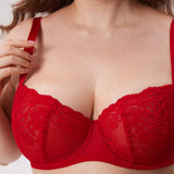 Women's Vintage Lace Balconette Bra Beige