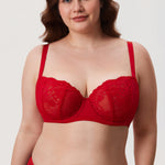 Women's Vintage Lace Balconette Bra Beige