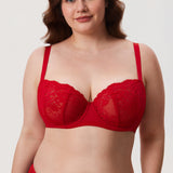 Women's Vintage Lace Balconette Bra Beige