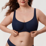 Women's Confishape® Supportive Full Coverage Bra - Underwire & Unlined Black