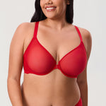 Women's Vintage Lace Racerback Bra Lipstick Red