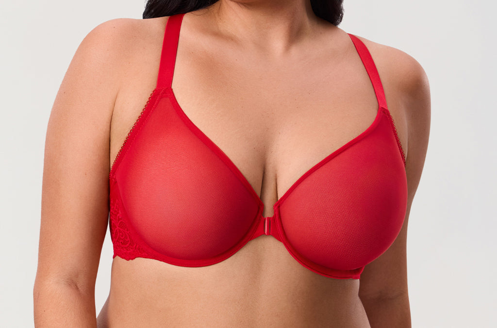 Women's Vintage Lace Racerback Bra Lipstick Red