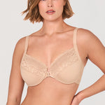 Women's Lace Front Closure Posture Bra Beige