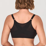 Women's Sheer Mesh Front Closure Posture Bra Black