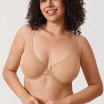 Women's Sheer Mesh Front Closure Posture Bra Barely Buff
