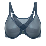 Women's Sheer Mesh Front Closure Posture Bra Orchid Hush
