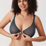 Women's Sheer Mesh Front Closure Posture Bra Orchid Hush