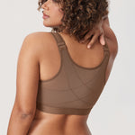 Women's Soft X-shaped Back Posture Bra Sandalwood Brown