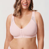 Women's Soft X-shaped Back Posture Bra Gentle Rose