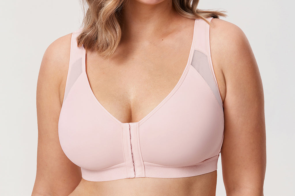Women's Soft X-shaped Back Posture Bra Gentle Rose