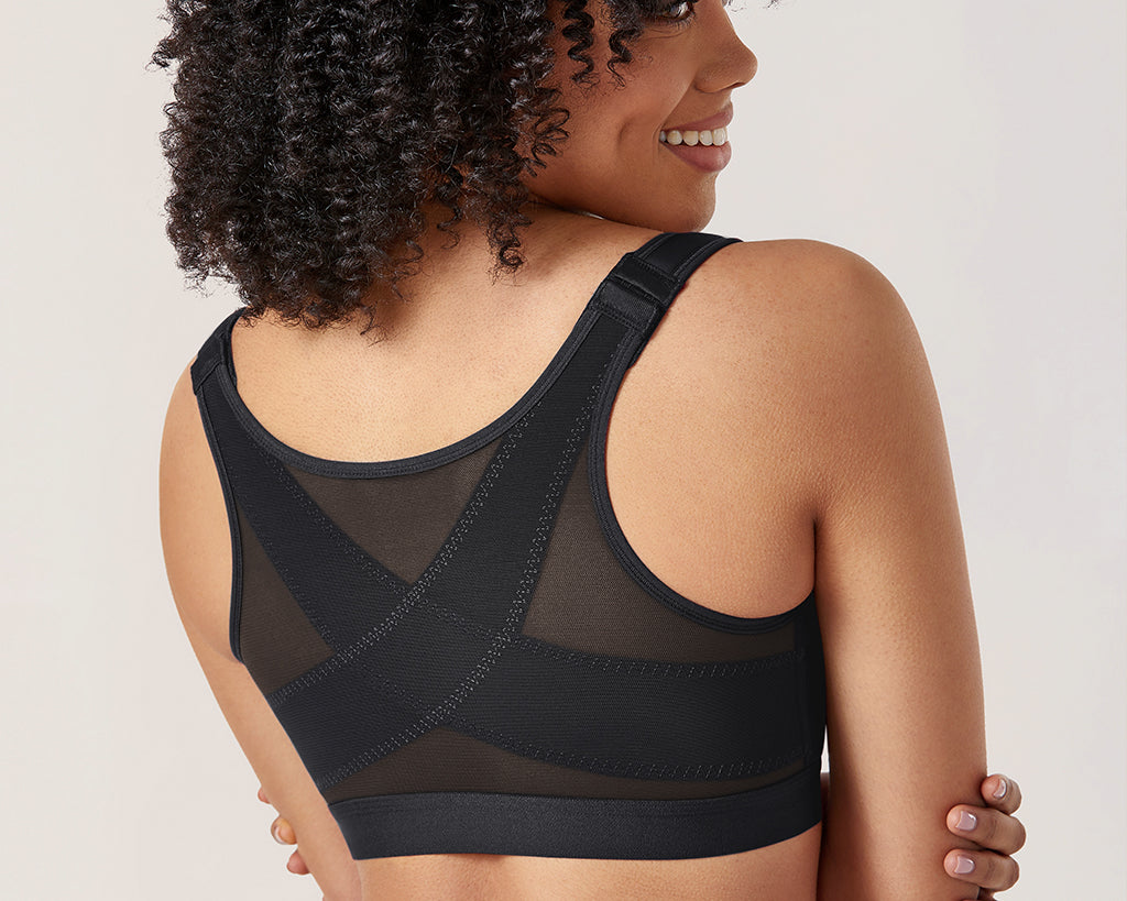 Women's Soft X-shaped Back Posture Bra Black